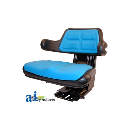 A & I Products Wrap Around Back w/ Arms, Plastic, BLUE, 300 lb / 136 kg Weight Limit 22.5" x10" x18" A-W223BU
